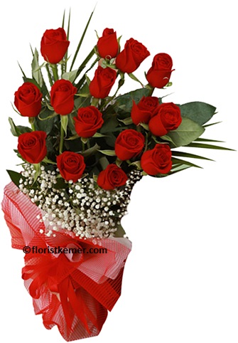 9 pc red rose bouquet 15 pc Red Rose  