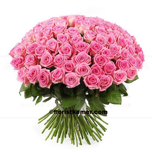  Цветок в Кемер  101 шт Розовые розы