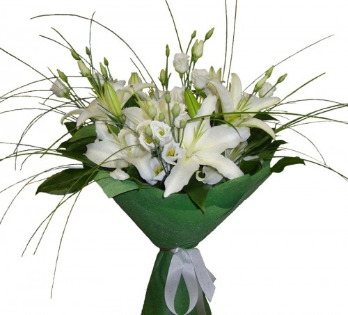  Kemer Flower Delivery lilies and lisyantus bouquet