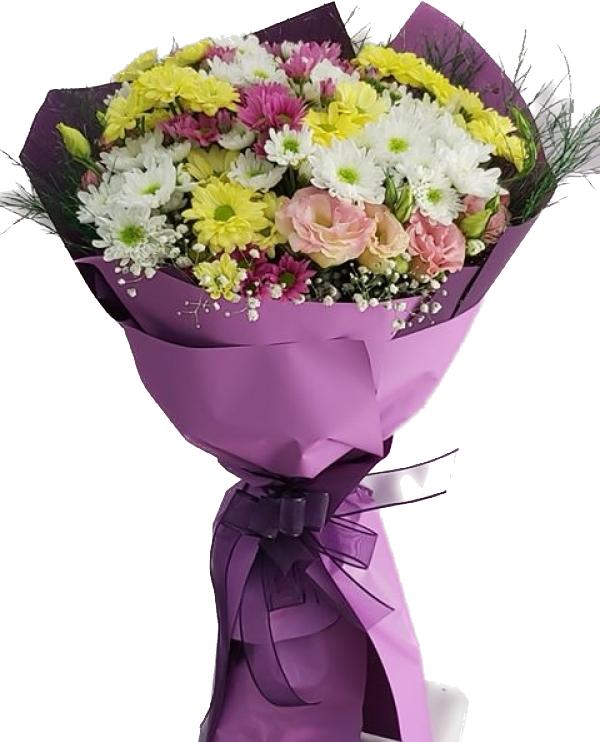 35 pieces of lilac roses in a vase Chrysanthemum Lisyantus Bouquet 