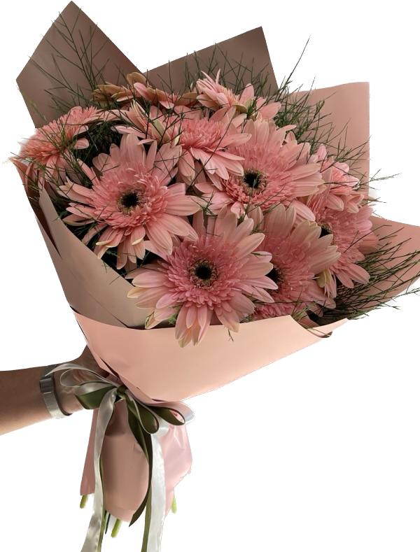 Kemer Florist Gerbera Bouquet Pink 11 Pieces