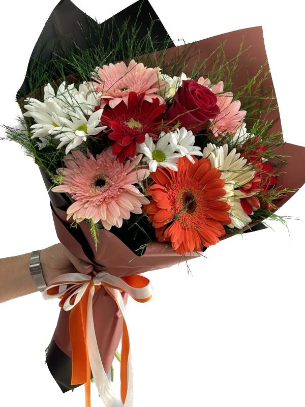 Kemer Florist Gerbera-Rosen-Chrysantheme-Blumenstrauß