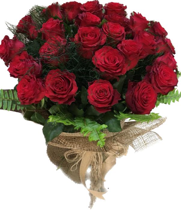 Флорист в Кемер  25 красных роз 1 сорт