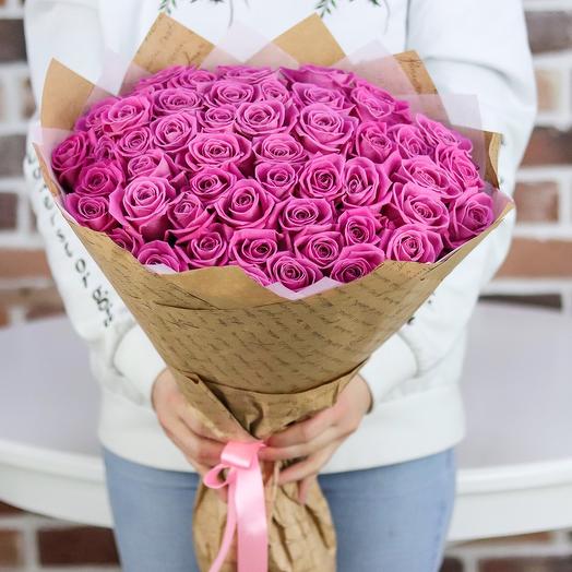  Kemer Flower Delivery 51 Pieces Pink Roses Bouquet
