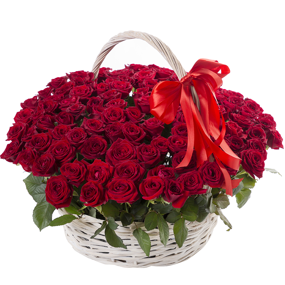  Kemer Blumenlieferung 101 rote Rosen in einem Korb