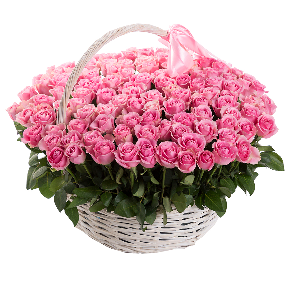 35 pieces of lilac roses in a vase 101 Pink Roses in a Basket 