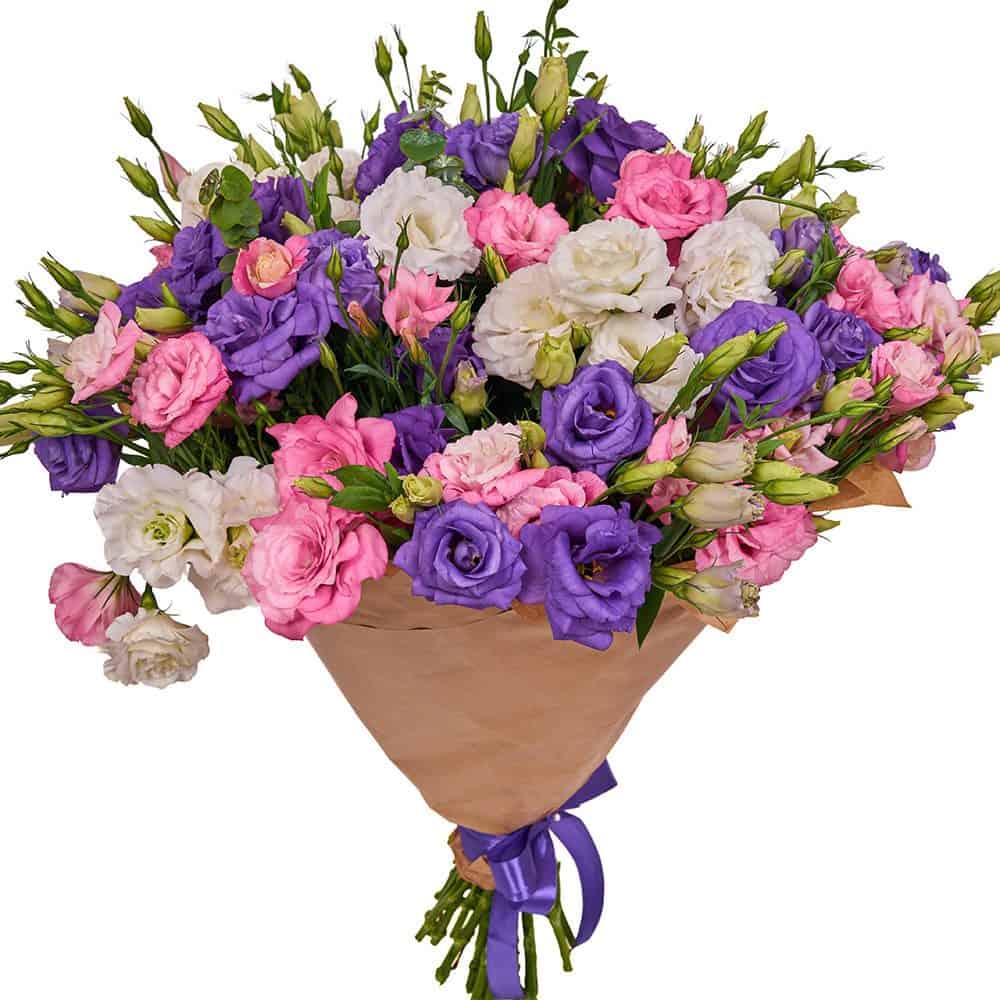 Кемер флорист Букет разноцветных лизиантусов 