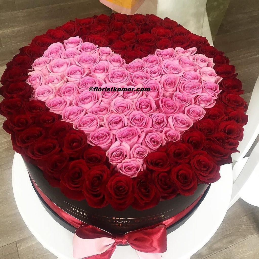  Kemer Flower Box of hearts 101 rose
