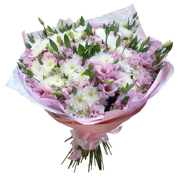 101 rose bouquet white Pink Lisyantus Chrysanthemums Bouquet 