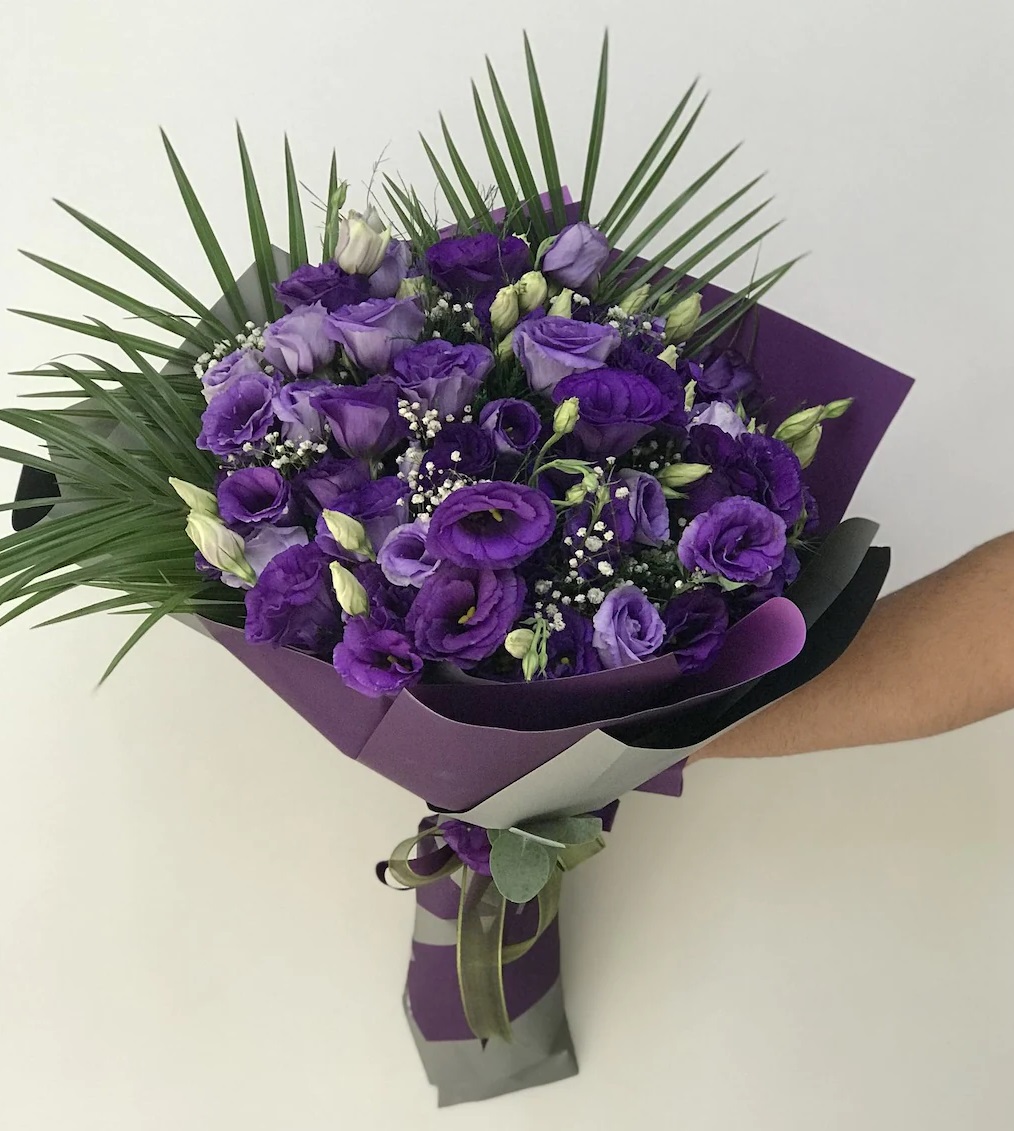  Флорист в Кемер Букет фиолетовых лизиантусов